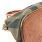 FENDI Vintage Pecan Striped Handbag in PVC and Leather, Unisex, Brown