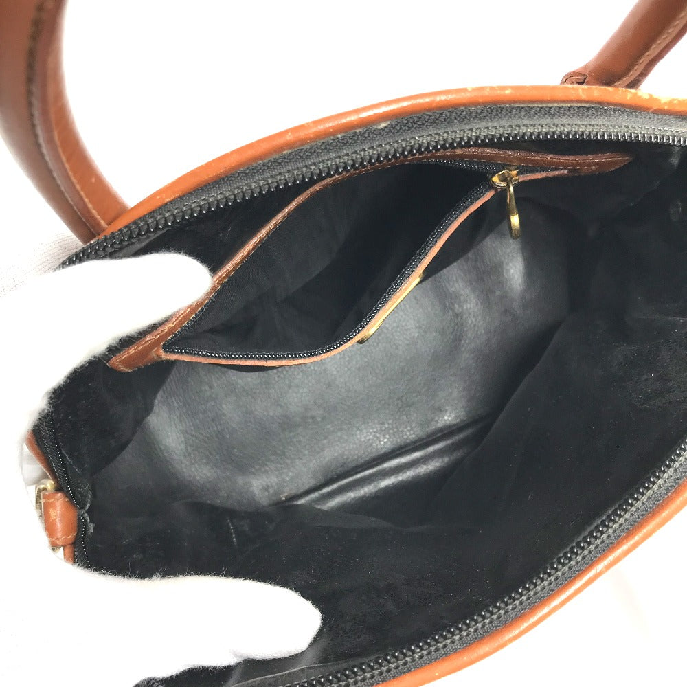 FENDI Vintage Pecan Striped Handbag in PVC and Leather, Unisex, Brown