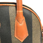 FENDI Vintage Pecan Striped Handbag in PVC and Leather, Unisex, Brown