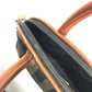 FENDI Vintage Pecan Striped Handbag in PVC and Leather, Unisex, Brown