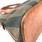 FENDI Vintage Pecan Striped Handbag in PVC and Leather, Unisex, Brown