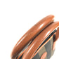 FENDI Vintage Pecan Striped Handbag in PVC and Leather, Unisex, Brown