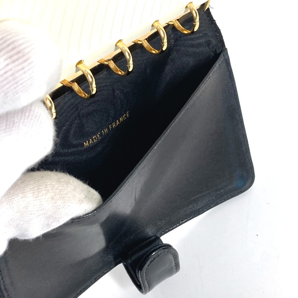 CHANEL CC ココマーク ロゴ システム手帳 ステーショナリー 手帳カバー パテントレザー ユニセックス ブラック