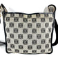 LOEWE ヴィンテージ 南京錠 ロゴ カバン 斜め掛け ショルダーバッグ レザー/キャンバス ユニセックス ブラック