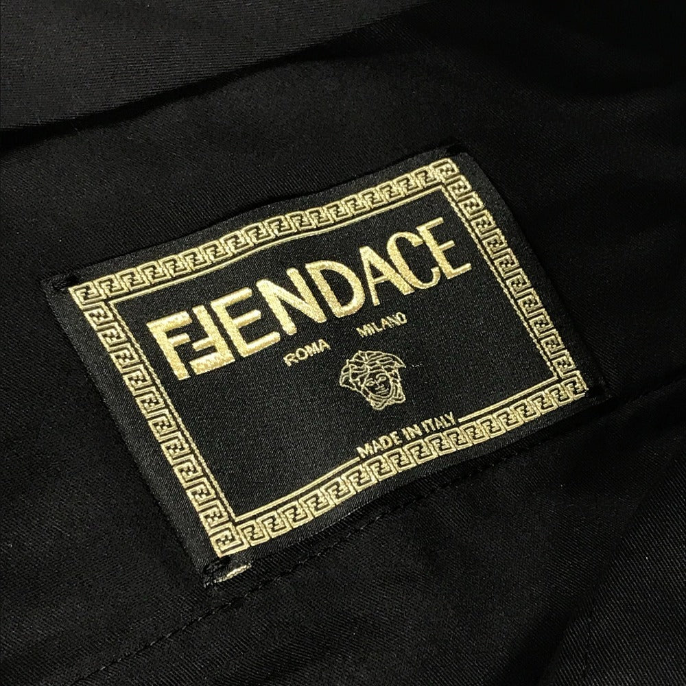 FENDI FB0521 FENDACE Men's Black Cotton Shorts with Logo