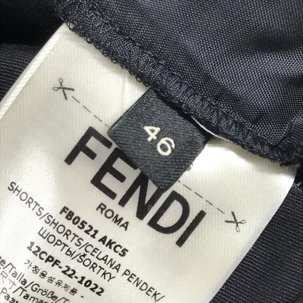 FENDI FB0521 FENDACE Men's Black Cotton Shorts with Logo