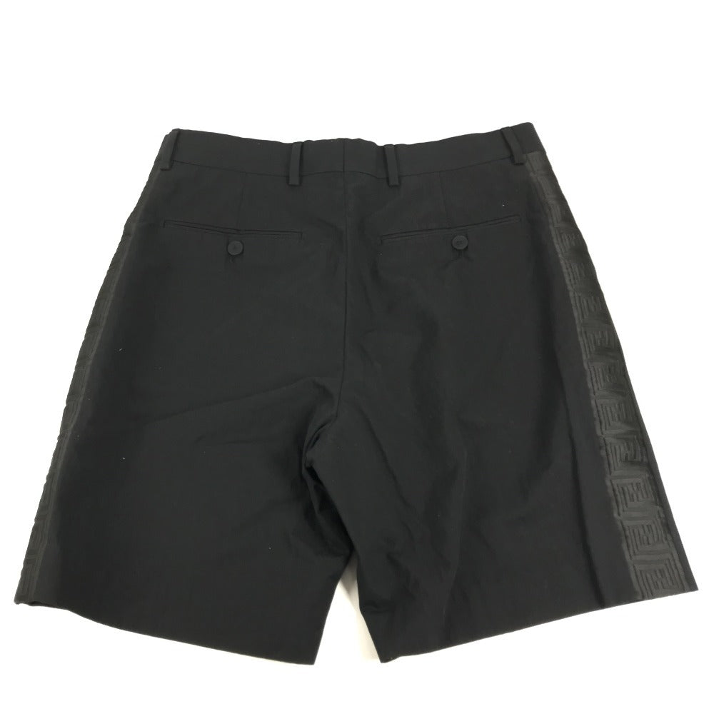 FENDI FB0521 FENDACE Men's Black Cotton Shorts with Logo