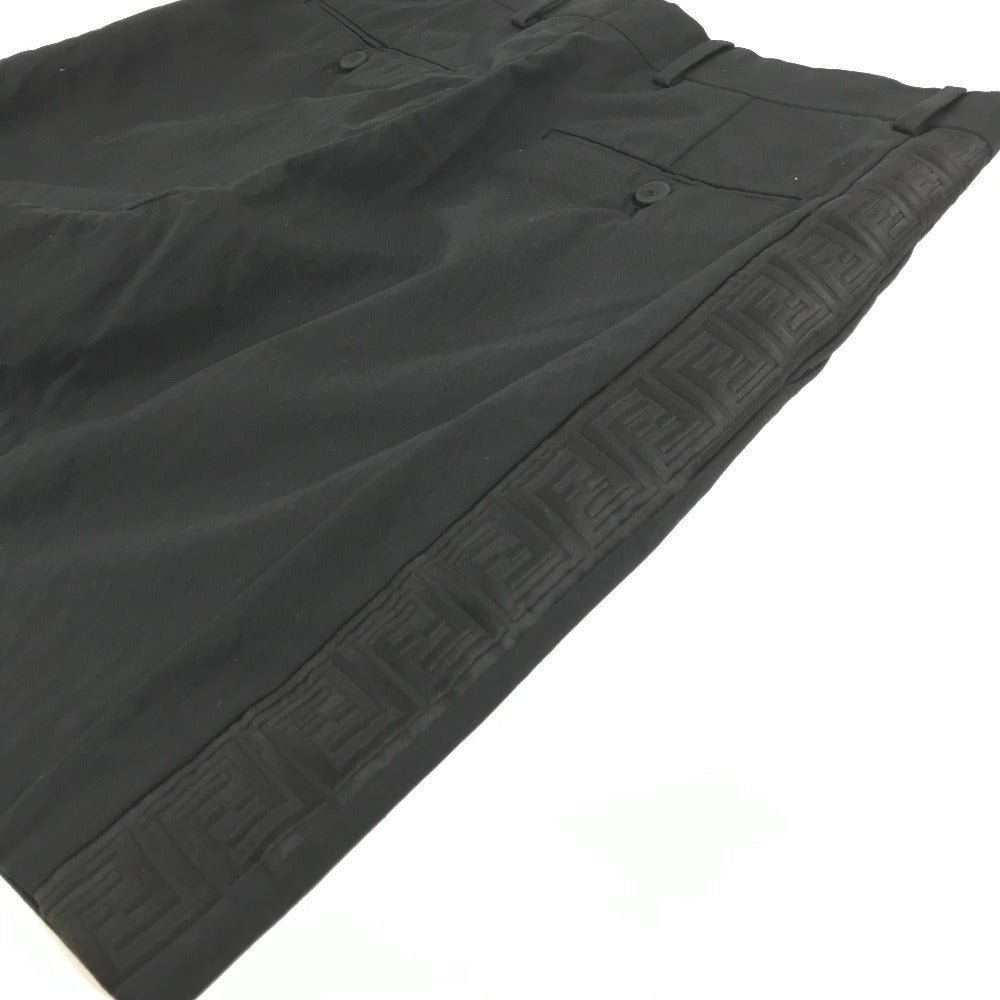 FENDI FB0521 FENDACE Men's Black Cotton Shorts with Logo