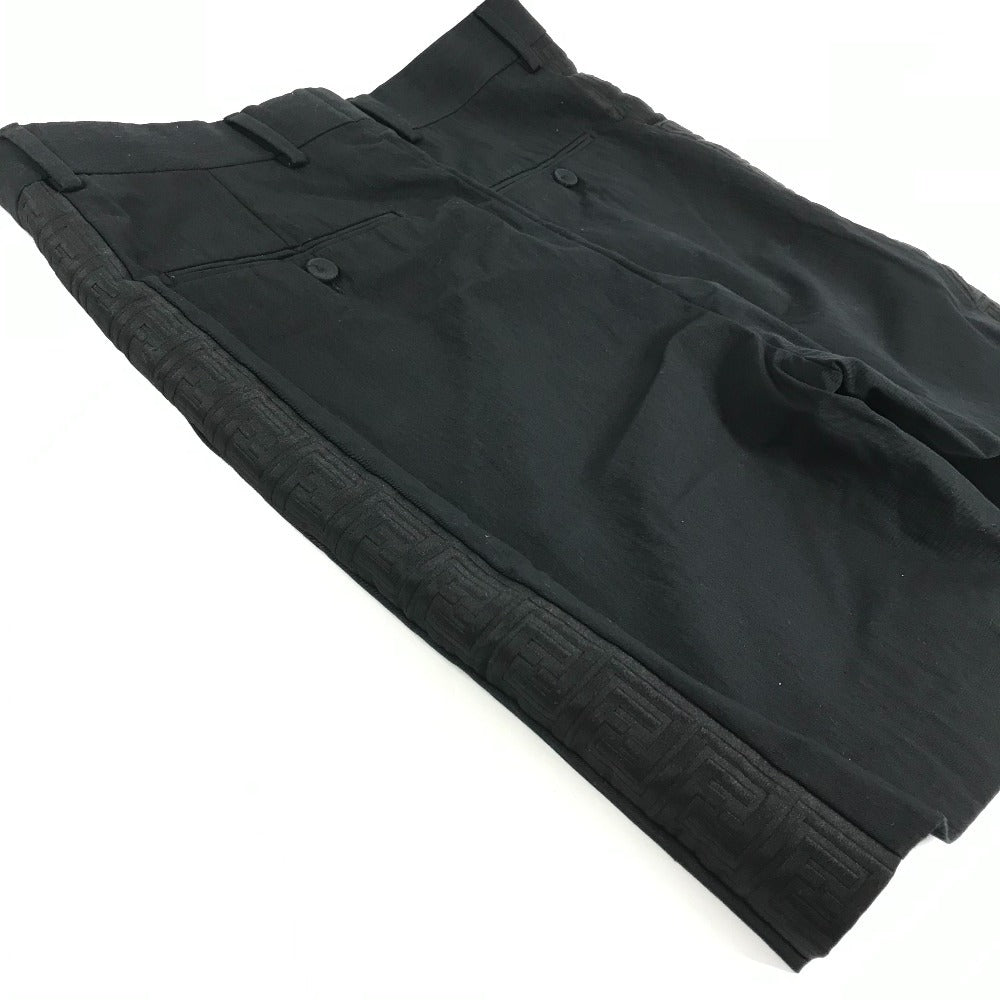 FENDI FB0521 FENDACE Men's Black Cotton Shorts with Logo