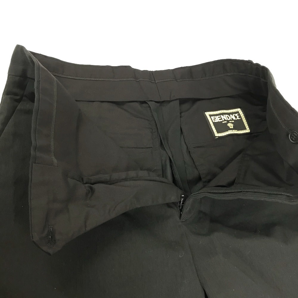 FENDI FB0521 FENDACE Men's Black Cotton Shorts with Logo