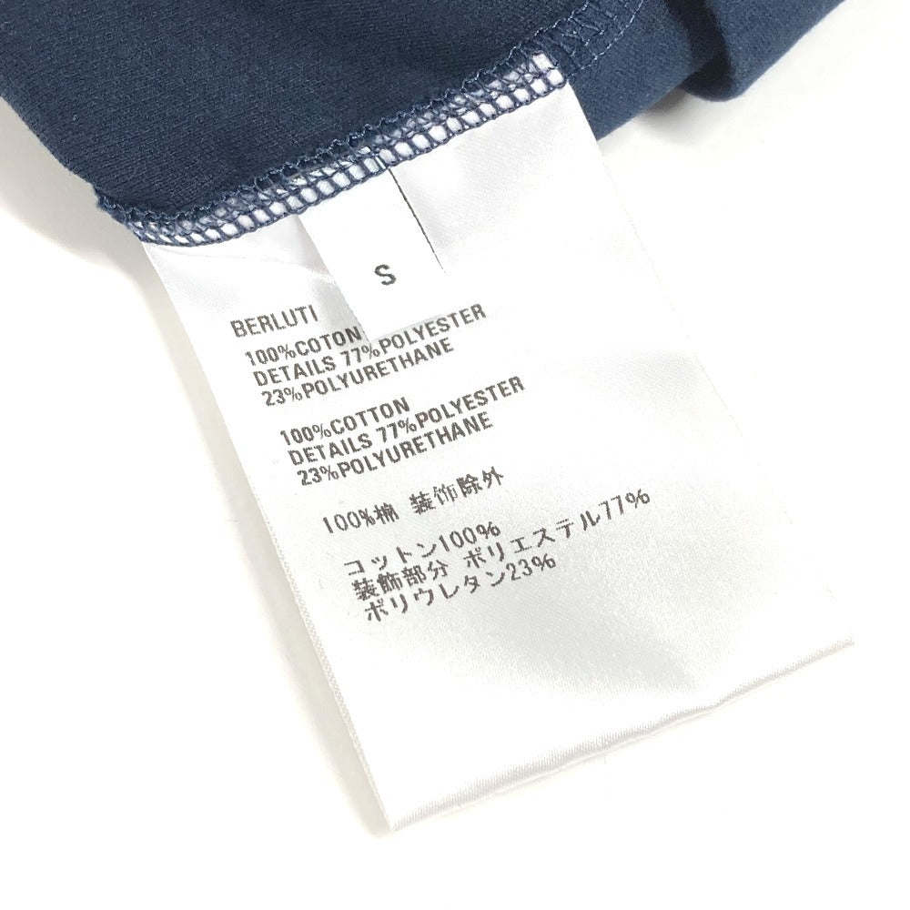 Berluti Short-Sleeve Logo Pocket Apparel Top, Cotton T-Shirt, Men's, Navy