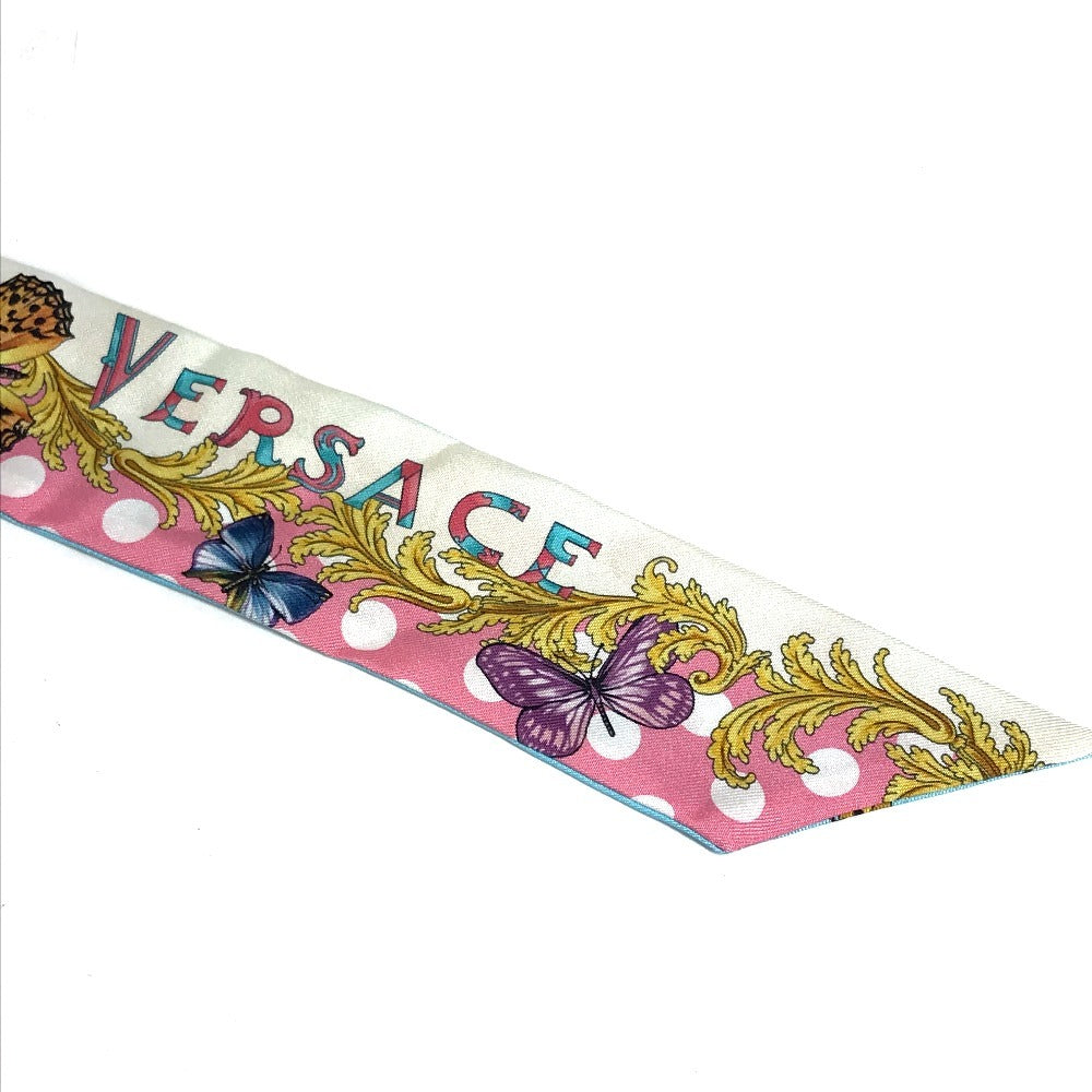 VERSACE デュア・リパ DUA LIPA バタフライ ロゴ てんとう虫 バンドースカーフ スカーフ シルク ユニセックス マルチカラー