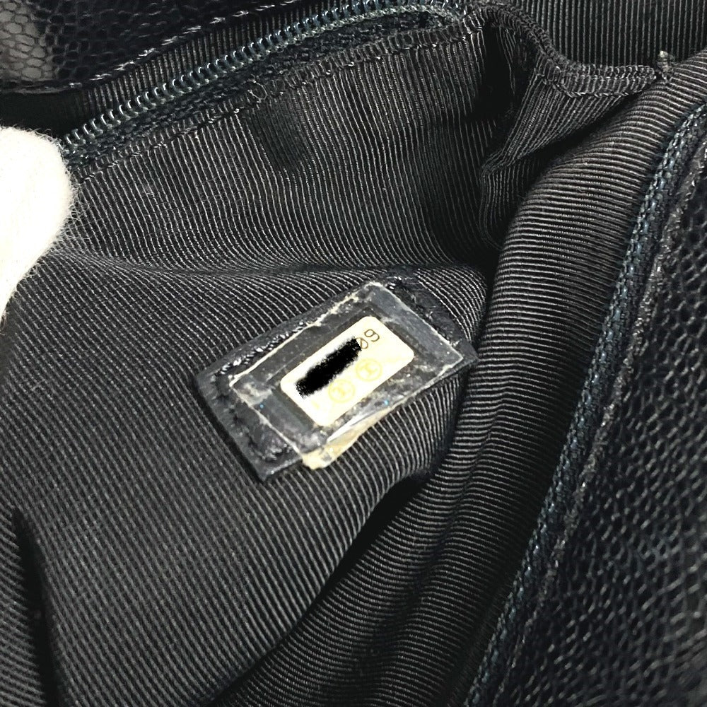 CHANEL CC ココマーク ロゴ カバン トートバッグ ハンドバッグ キャビアスキン ユニセックス ブラック