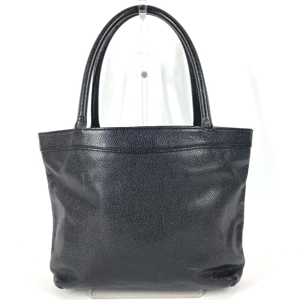 CHANEL CC ココマーク ロゴ カバン トートバッグ ハンドバッグ キャビアスキン ユニセックス ブラック