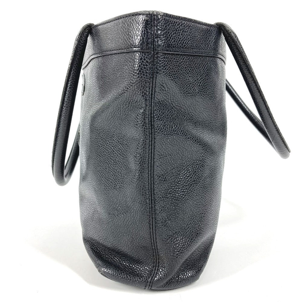 CHANEL CC ココマーク ロゴ カバン トートバッグ ハンドバッグ キャビアスキン ユニセックス ブラック