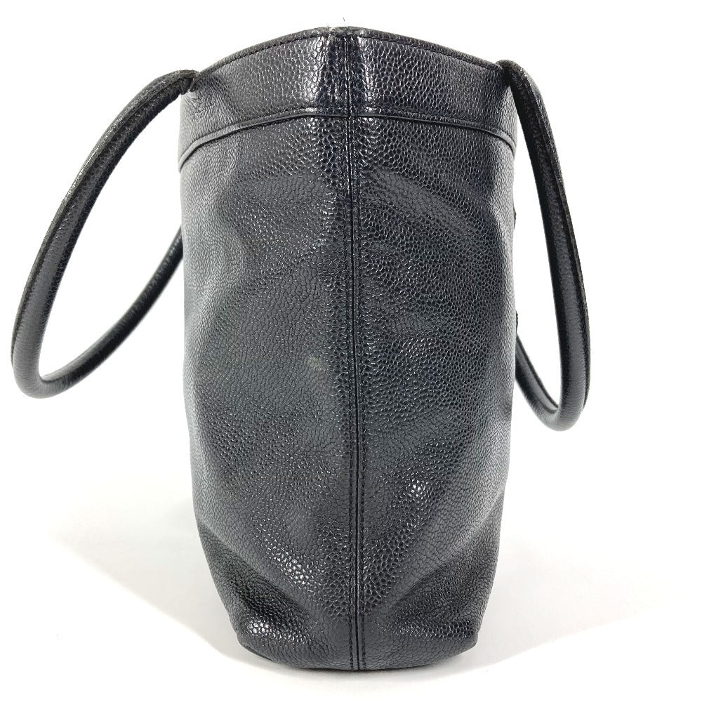 CHANEL CC ココマーク ロゴ カバン トートバッグ ハンドバッグ キャビアスキン ユニセックス ブラック