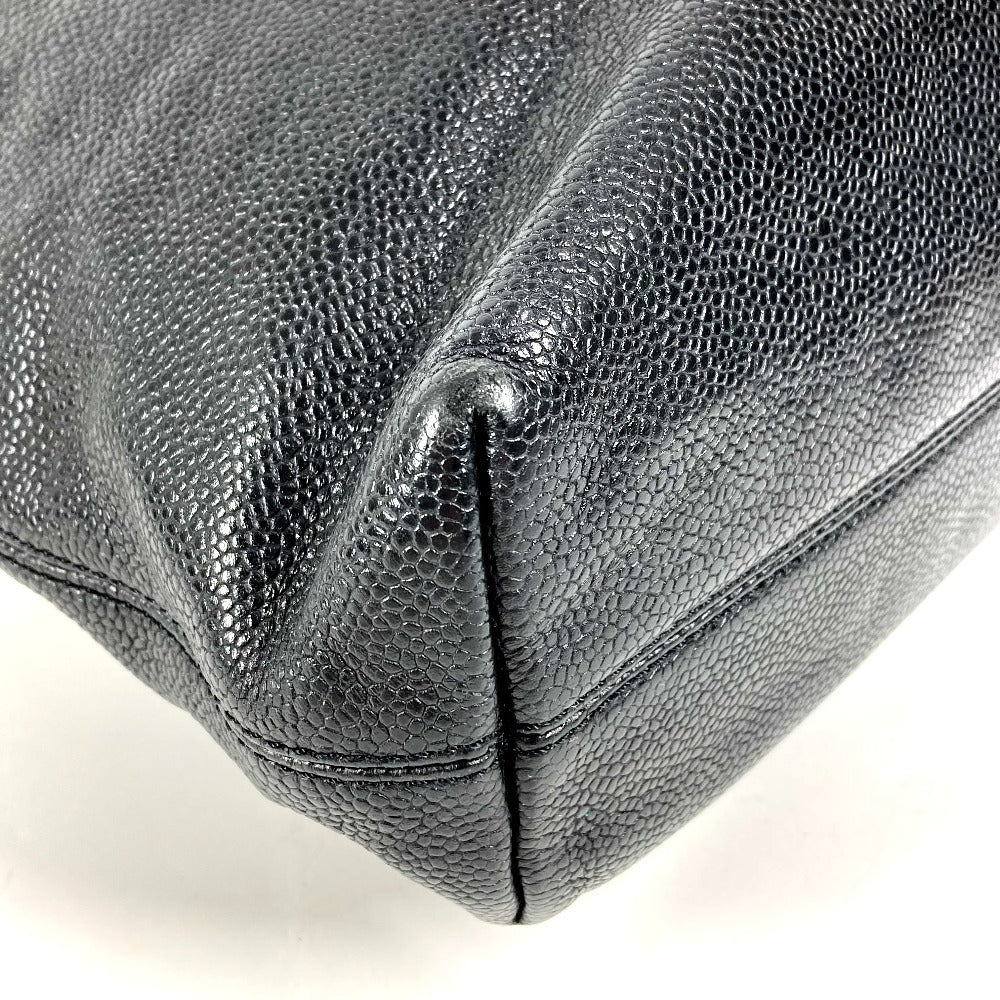 CHANEL CC ココマーク ロゴ カバン トートバッグ ハンドバッグ キャビアスキン ユニセックス ブラック