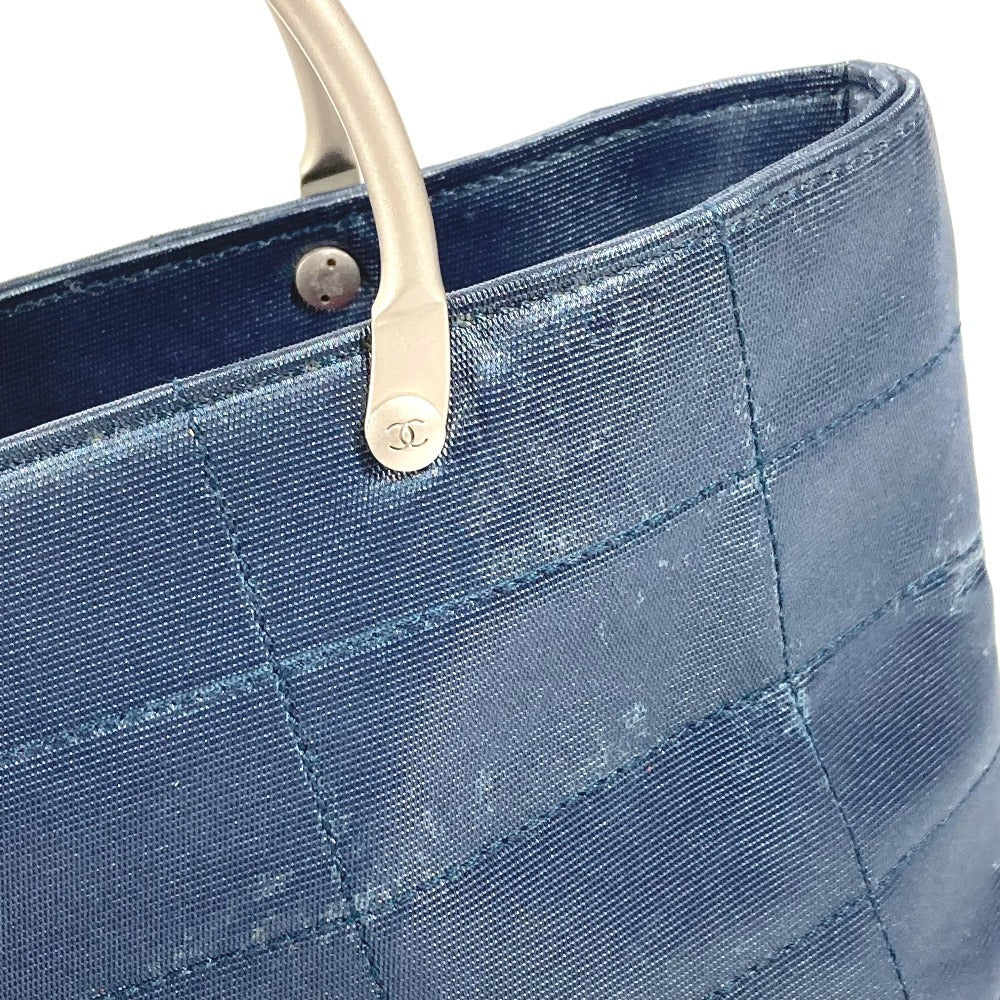 CHANEL CC ココマーク ロゴ メタルハンドル カバン トートバッグ ミニバッグ ハンドバッグ ナイロンキャンバス ユニセックス ブルー