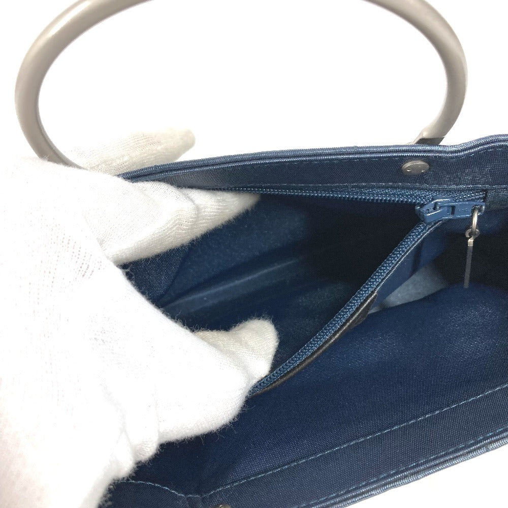 CHANEL CC ココマーク ロゴ メタルハンドル カバン トートバッグ ミニバッグ ハンドバッグ ナイロンキャンバス ユニセックス ブルー