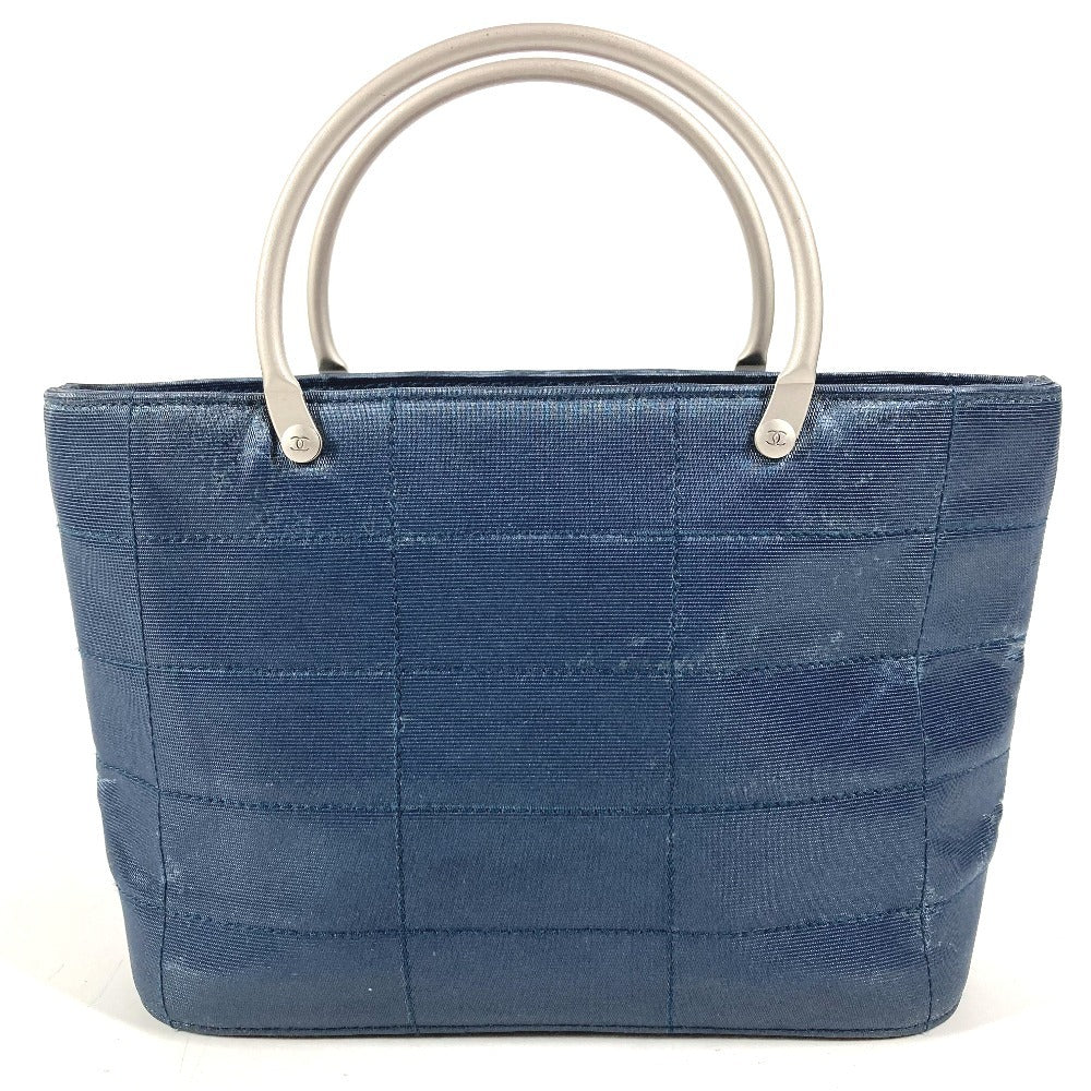 CHANEL CC ココマーク ロゴ メタルハンドル カバン トートバッグ ミニバッグ ハンドバッグ ナイロンキャンバス ユニセックス ブルー