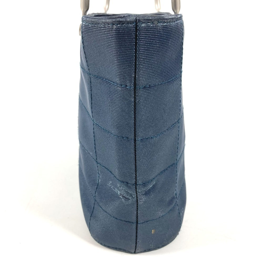 CHANEL CC ココマーク ロゴ メタルハンドル カバン トートバッグ ミニバッグ ハンドバッグ ナイロンキャンバス ユニセックス ブルー