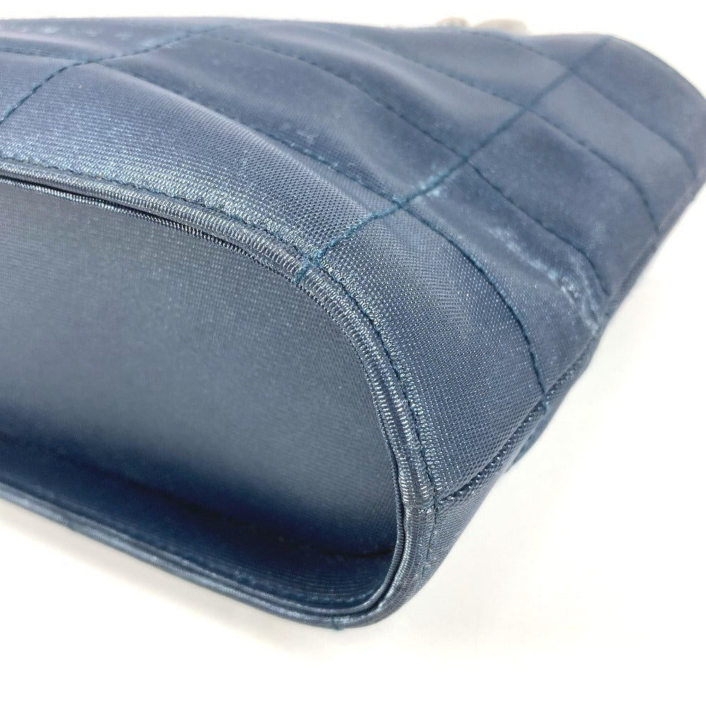 CHANEL CC ココマーク ロゴ メタルハンドル カバン トートバッグ ミニバッグ ハンドバッグ ナイロンキャンバス ユニセックス ブルー