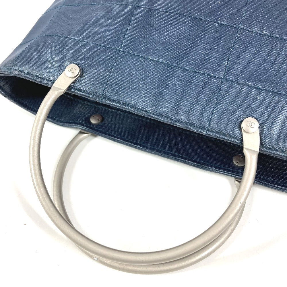 CHANEL CC ココマーク ロゴ メタルハンドル カバン トートバッグ ミニバッグ ハンドバッグ ナイロンキャンバス ユニセックス ブルー