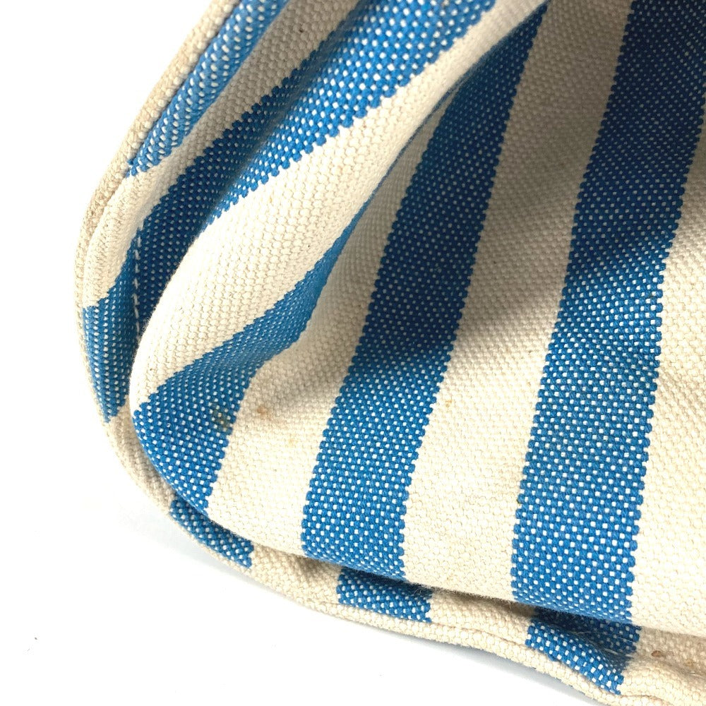 HERMES ストライプ ポーチ付き カンヌPM カンヌ PM カバン トートバッグ ハンドバッグ キャンバス ユニセックス ブルー