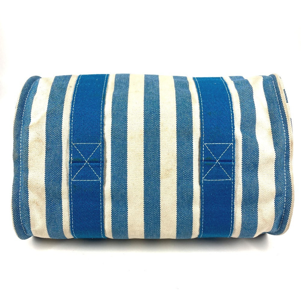 HERMES ストライプ ポーチ付き カンヌPM カンヌ PM カバン トートバッグ ハンドバッグ キャンバス ユニセックス ブルー