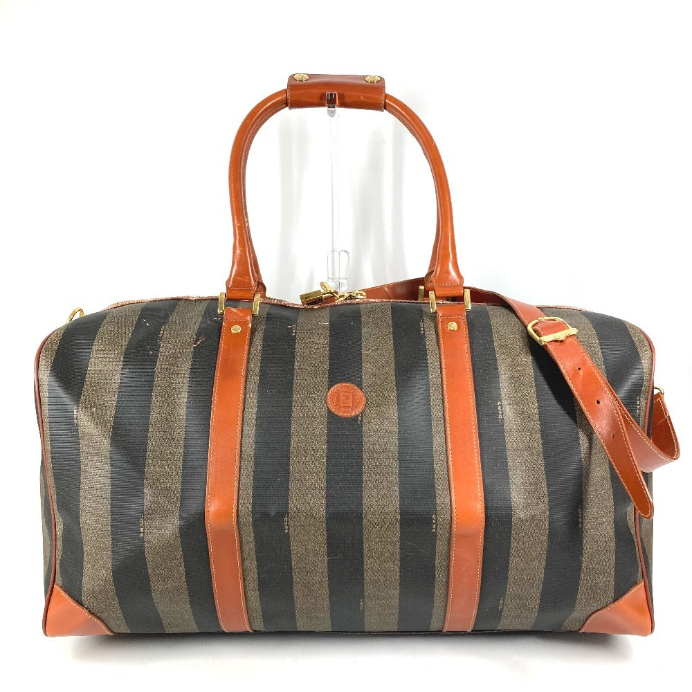 FENDI ヴィンテージ ペカン カバン 旅行バッグ トラベルバッグ ハンドバッグ ショルダーバッグ 2WAYバッグ ボストンバッグ PVC/レザー ユニセックス カーキ
