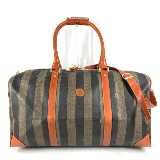 FENDI ヴィンテージ ペカン カバン 旅行バッグ トラベルバッグ ハンドバッグ ショルダーバッグ 2WAYバッグ ボストンバッグ PVC/レザー ユニセックス カーキ