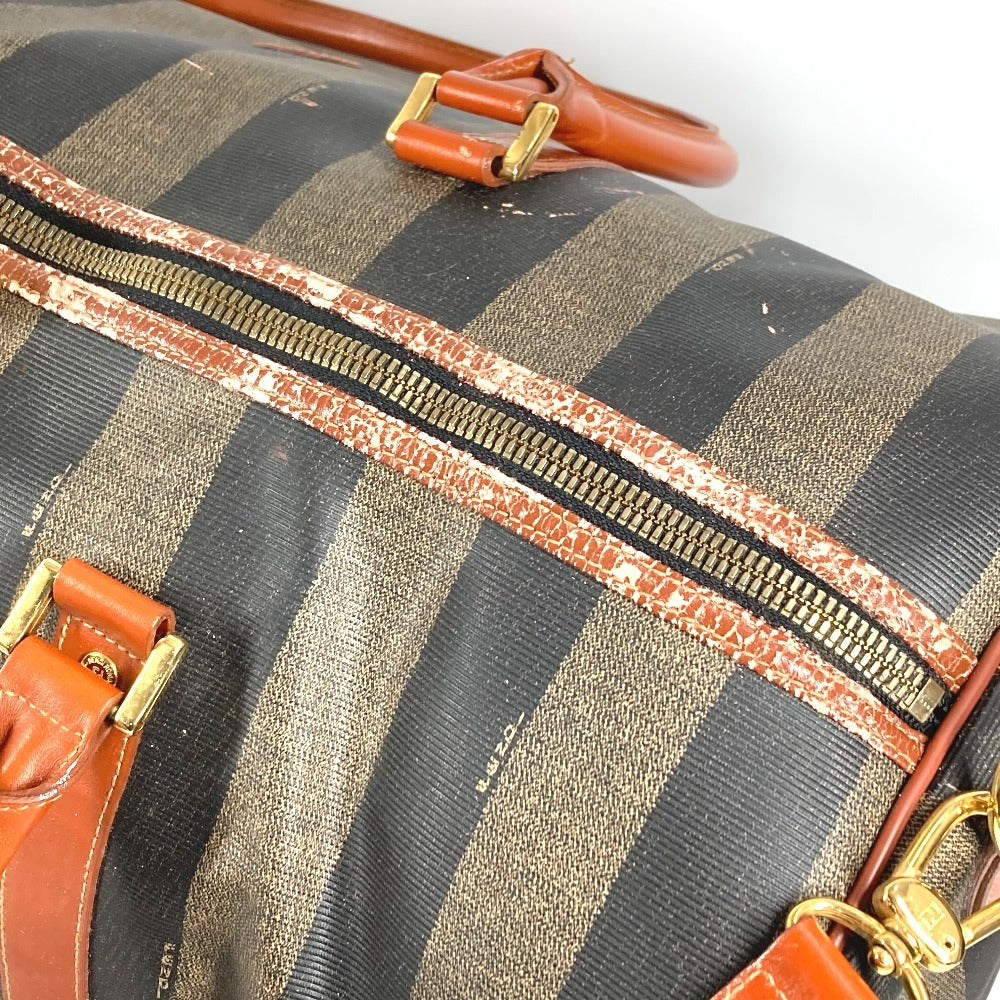 FENDI ヴィンテージ ペカン カバン 旅行バッグ トラベルバッグ ハンドバッグ ショルダーバッグ 2WAYバッグ ボストンバッグ PVC/レザー ユニセックス カーキ