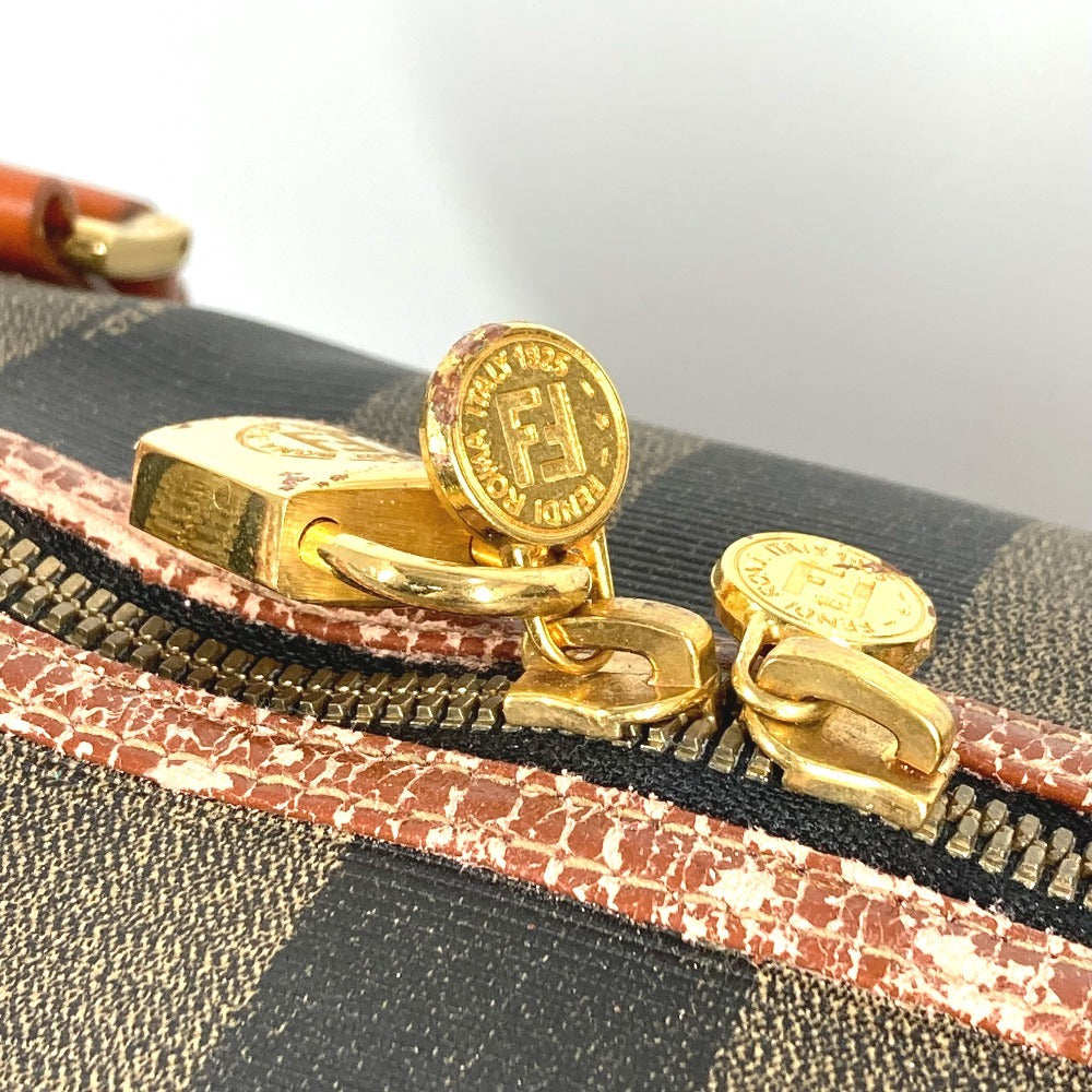 FENDI ヴィンテージ ペカン カバン 旅行バッグ トラベルバッグ ハンドバッグ ショルダーバッグ 2WAYバッグ ボストンバッグ PVC/レザー ユニセックス カーキ