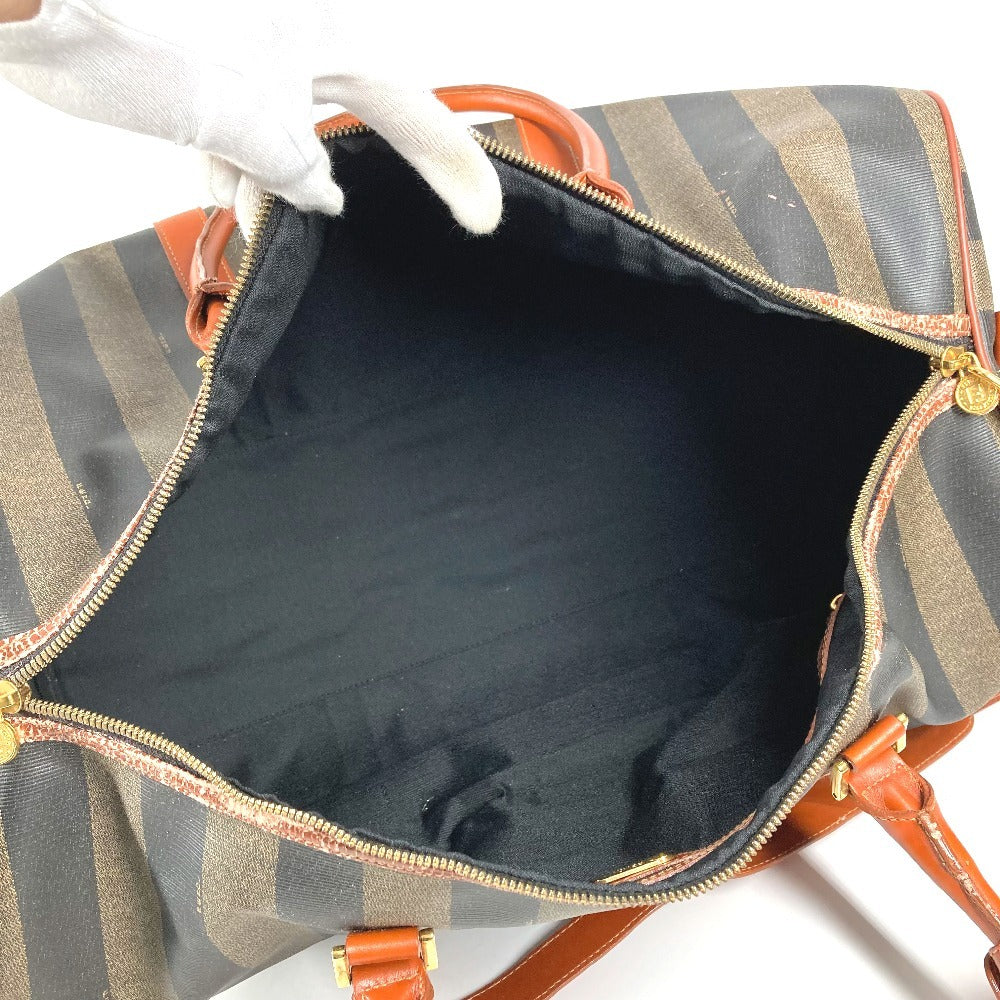 FENDI ヴィンテージ ペカン カバン 旅行バッグ トラベルバッグ ハンドバッグ ショルダーバッグ 2WAYバッグ ボストンバッグ PVC/レザー ユニセックス カーキ