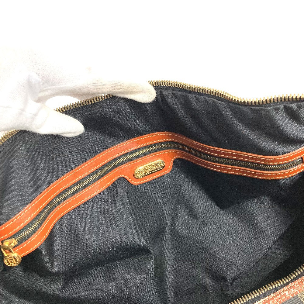 FENDI ヴィンテージ ペカン カバン 旅行バッグ トラベルバッグ ハンドバッグ ショルダーバッグ 2WAYバッグ ボストンバッグ PVC/レザー ユニセックス カーキ