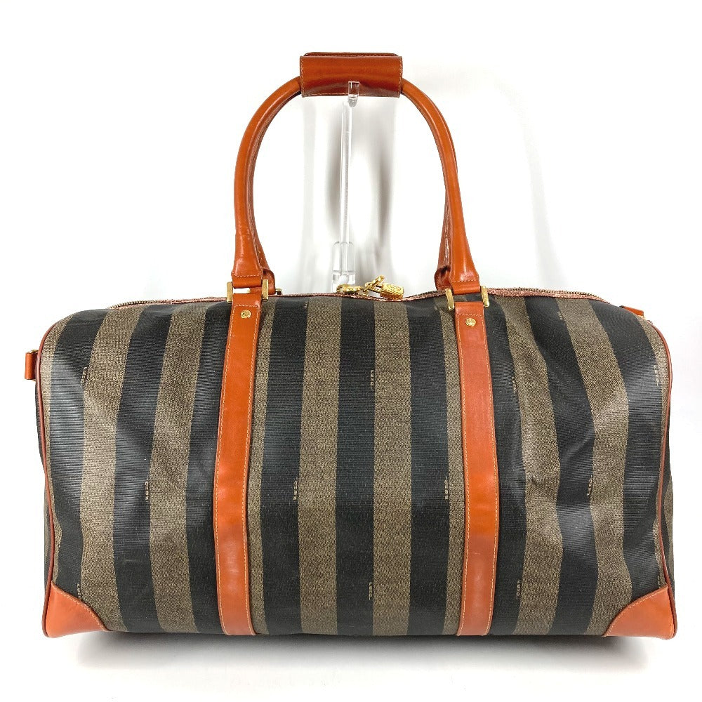 FENDI ヴィンテージ ペカン カバン 旅行バッグ トラベルバッグ ハンドバッグ ショルダーバッグ 2WAYバッグ ボストンバッグ PVC/レザー ユニセックス カーキ