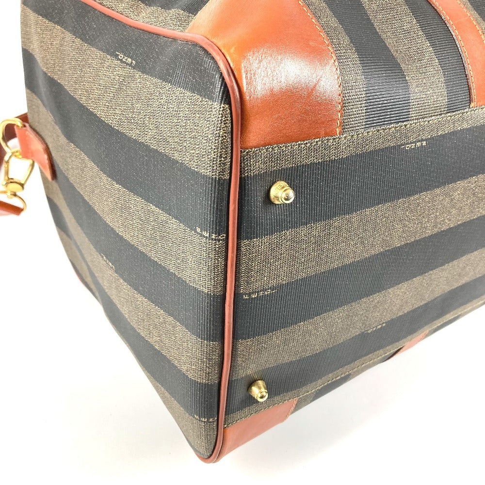 FENDI ヴィンテージ ペカン カバン 旅行バッグ トラベルバッグ ハンドバッグ ショルダーバッグ 2WAYバッグ ボストンバッグ PVC/レザー ユニセックス カーキ