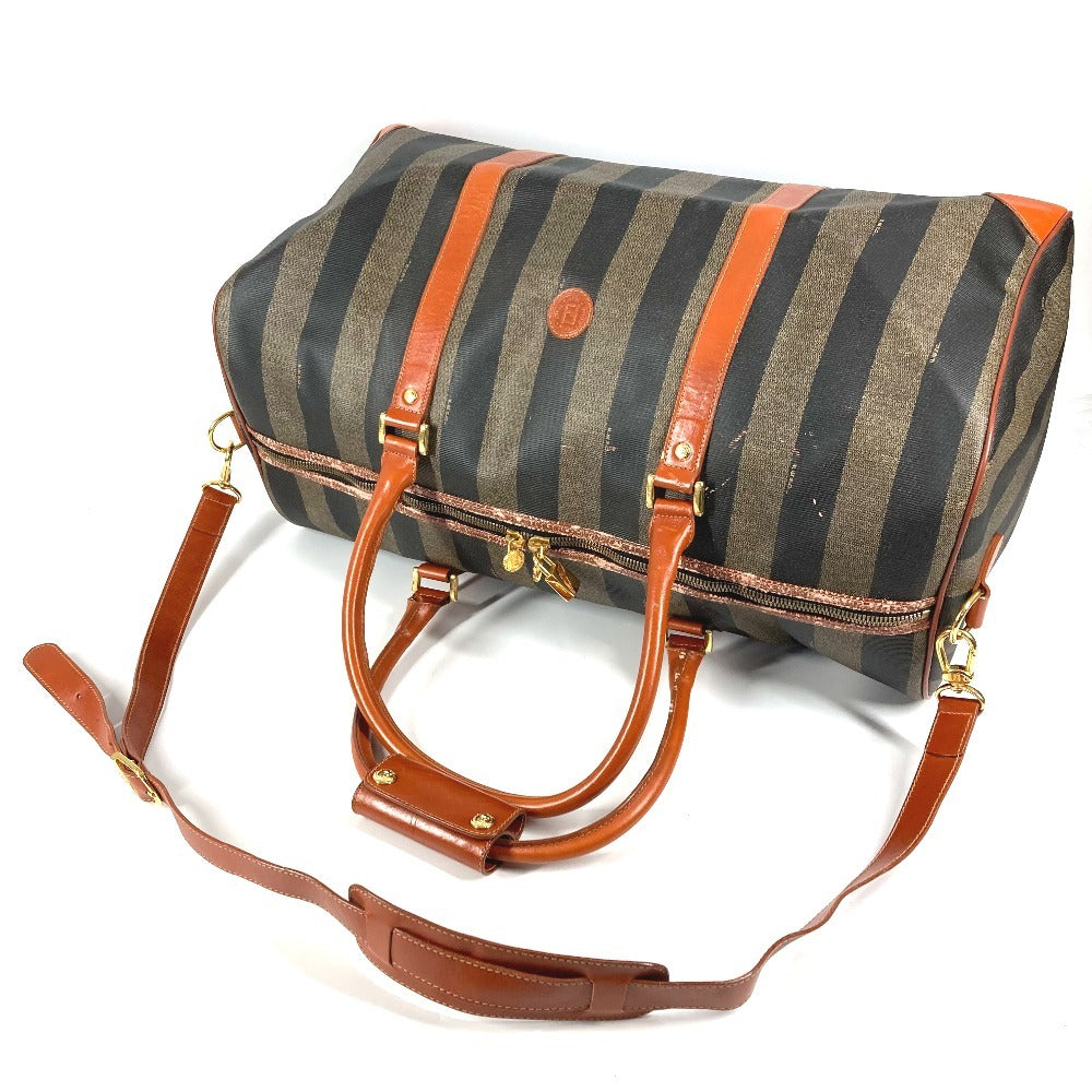 FENDI ヴィンテージ ペカン カバン 旅行バッグ トラベルバッグ ハンドバッグ ショルダーバッグ 2WAYバッグ ボストンバッグ PVC/レザー ユニセックス カーキ