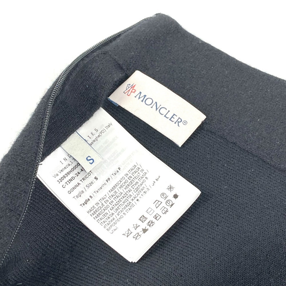 MONCLER ロゴ ワッペン GONNA TRICOT KNITWEAR SKIRT スカート アパレル ロングスカート ウール レディース ブラック