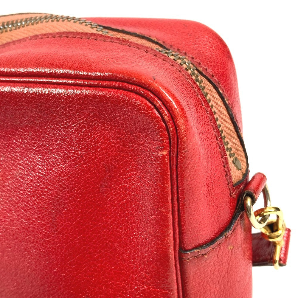 HERMES ヴィンテージ シュバル 馬 ジョッキー カバン ポシェット 斜め掛け ショルダーバッグ レザー ユニセックス レッド