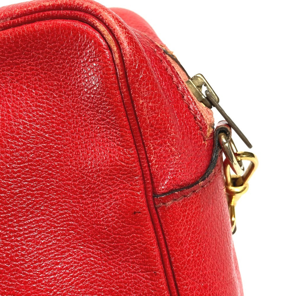 HERMES ヴィンテージ シュバル 馬 ジョッキー カバン ポシェット 斜め掛け ショルダーバッグ レザー ユニセックス レッド