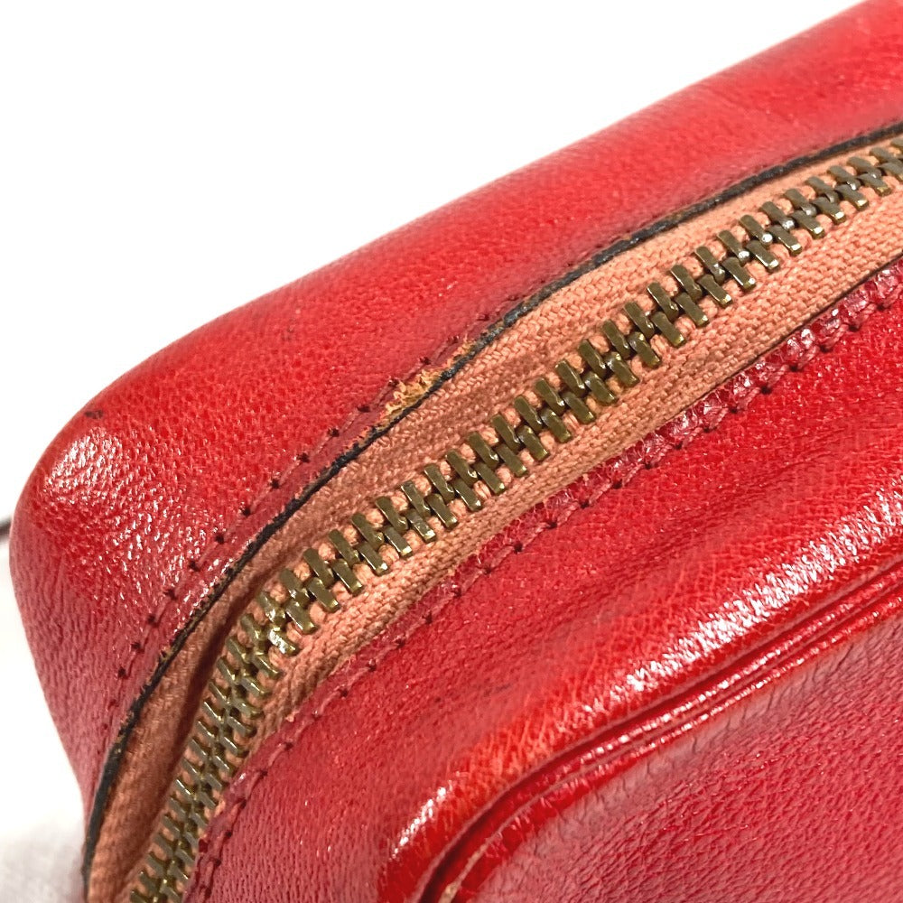 HERMES ヴィンテージ シュバル 馬 ジョッキー カバン ポシェット 斜め掛け ショルダーバッグ レザー ユニセックス レッド