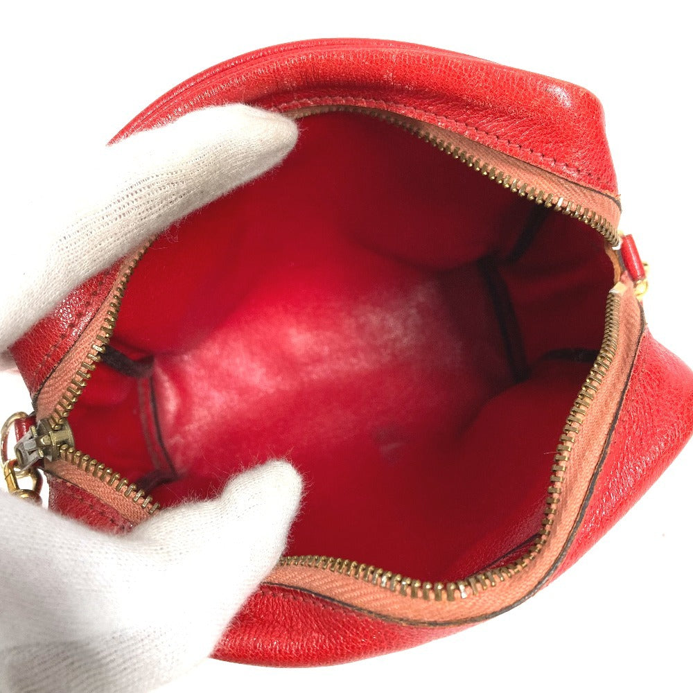 HERMES ヴィンテージ シュバル 馬 ジョッキー カバン ポシェット 斜め掛け ショルダーバッグ レザー ユニセックス レッド