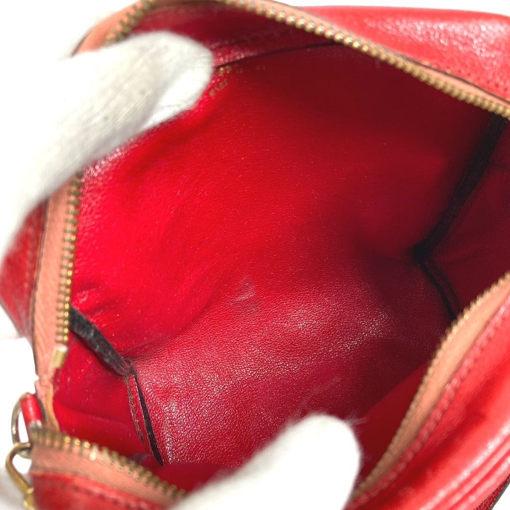 HERMES ヴィンテージ シュバル 馬 ジョッキー カバン ポシェット 斜め掛け ショルダーバッグ レザー ユニセックス レッド