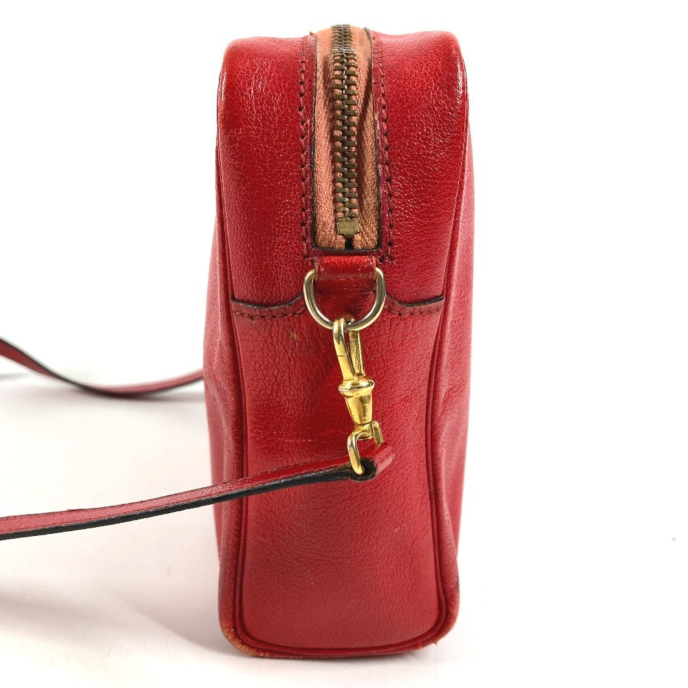 HERMES ヴィンテージ シュバル 馬 ジョッキー カバン ポシェット 斜め掛け ショルダーバッグ レザー ユニセックス レッド