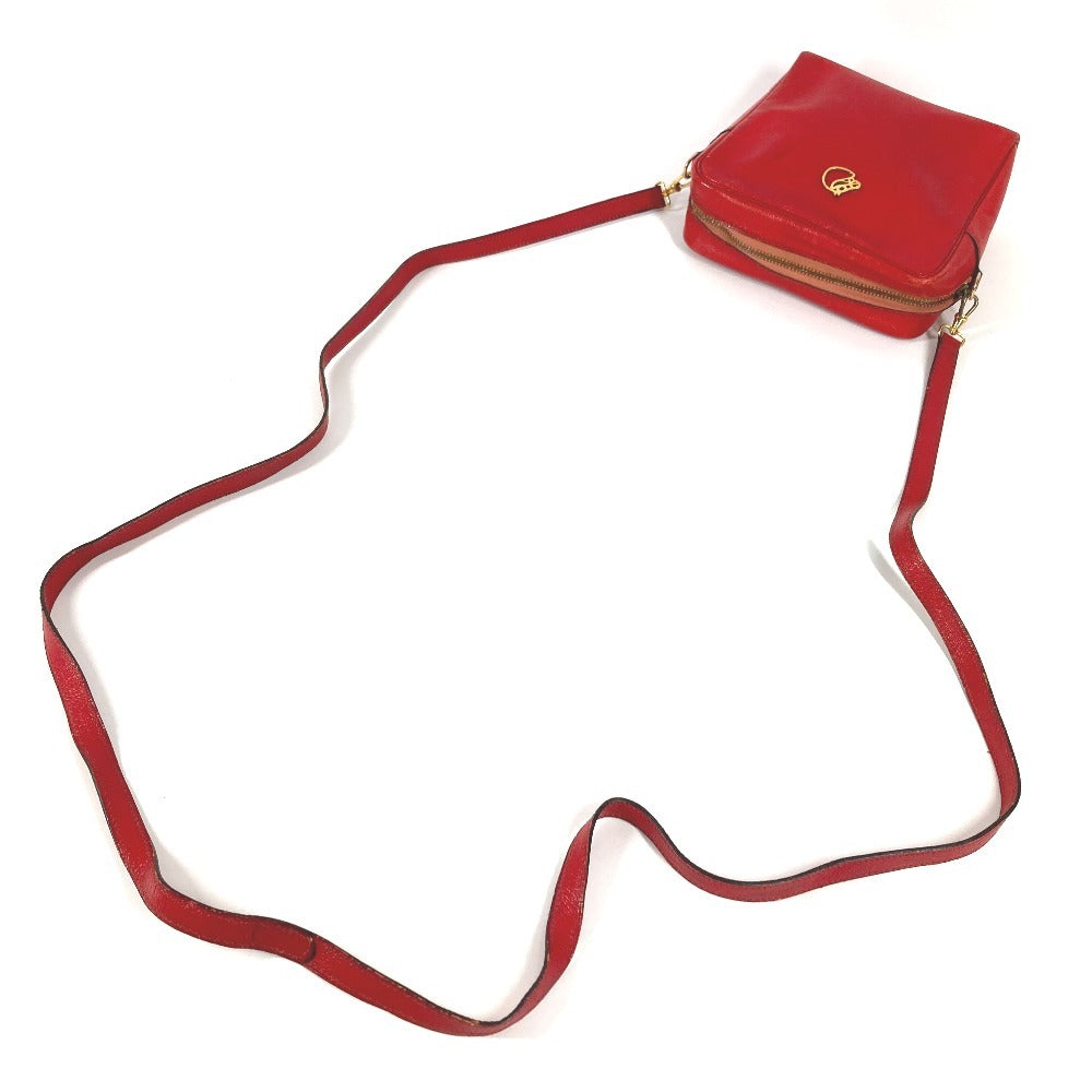 HERMES ヴィンテージ シュバル 馬 ジョッキー カバン ポシェット 斜め掛け ショルダーバッグ レザー ユニセックス レッド