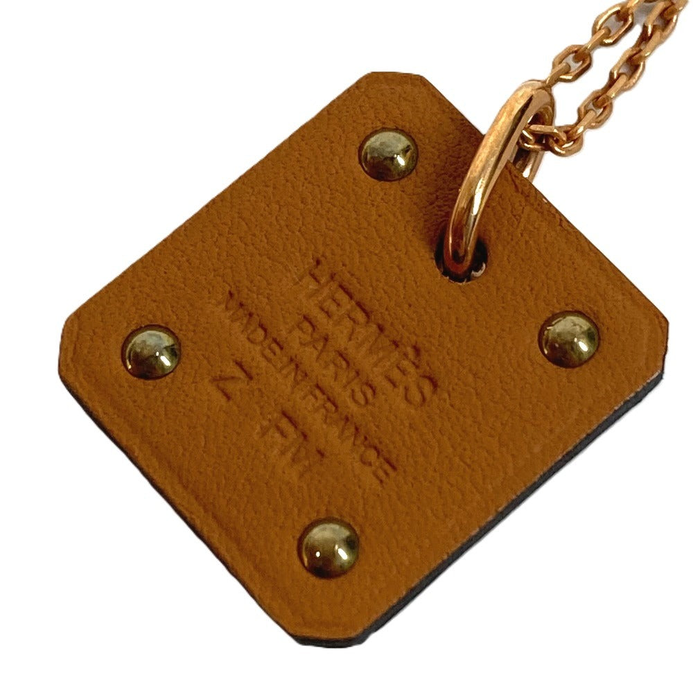 HERMES Heart Chain As de Coeur PM As de Coeur PM Pendant Accessory Necklace Leather Women's Black