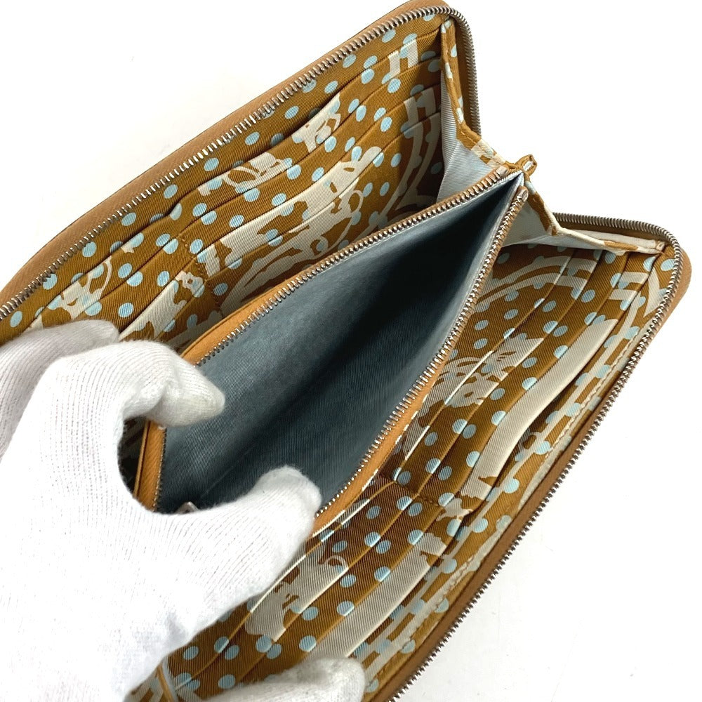 HERMES アザップロング シルクイン 財布 ウォレット ラウンドファスナー 長財布 エプソン ユニセックス ベージュ