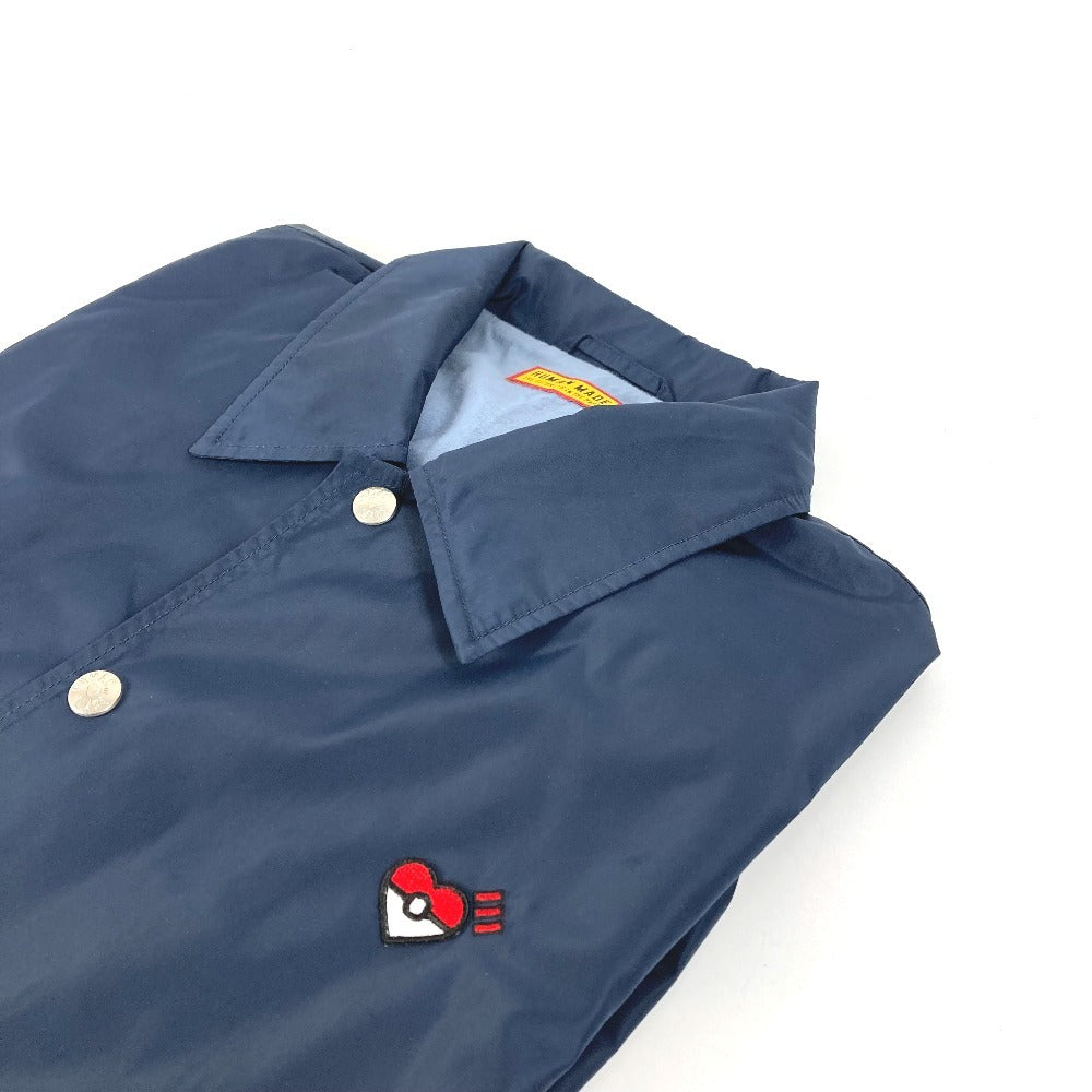 HUMAN MADE XX30JK005 25AW POKEMON โปเกมอน ปิกาจู COACH เสื้อแจ็คเก็ตโค้ช เครื่องแต่งกาย แขนยาว เสื้อคลุม เสื้อแจ็คเก็ตซิปอัป โพลีเอสเตอร์ สำหรับผู้ชาย สีกรมท่า