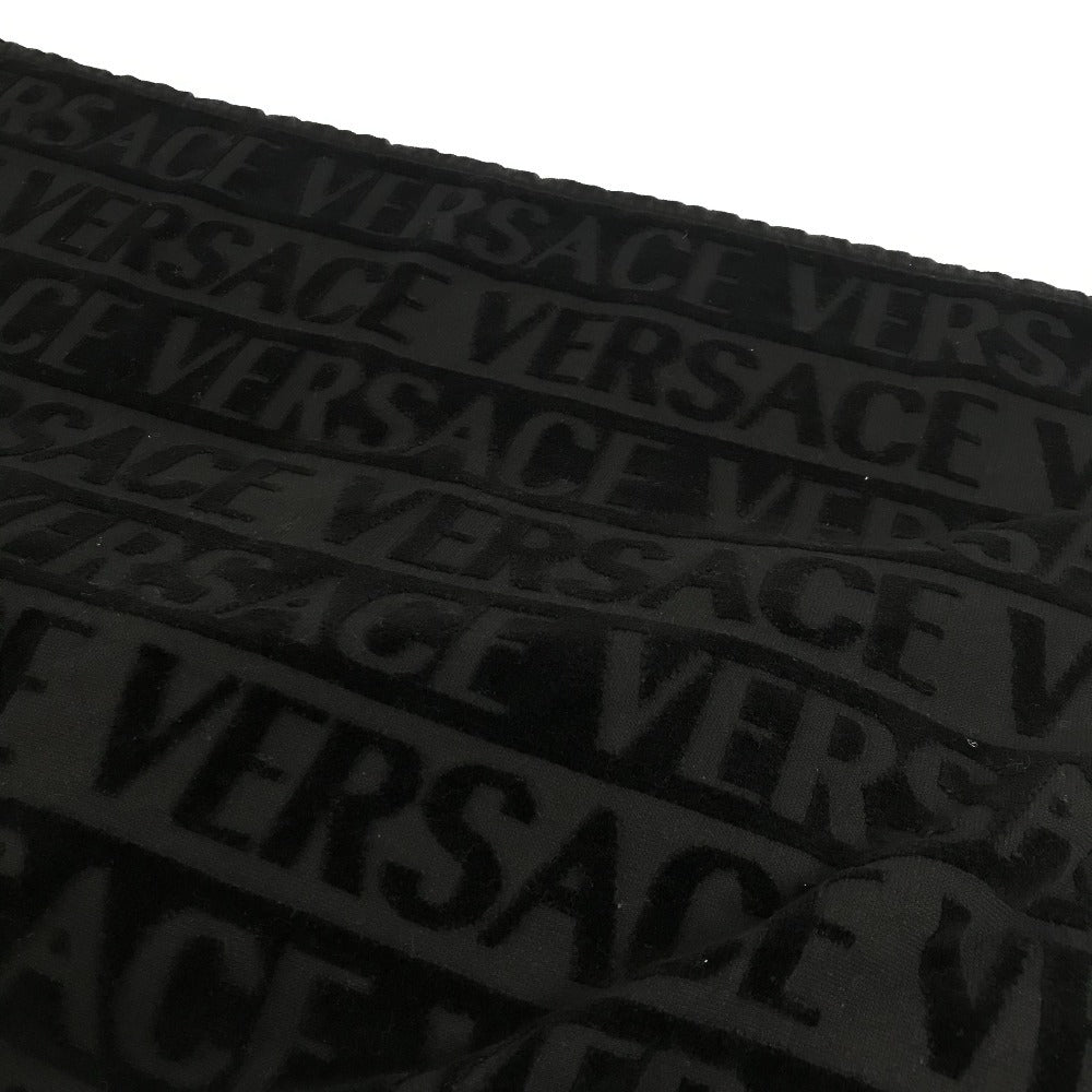 VERSACE インテリア ひざかけ ブランケット アイラブバロック 2枚セット ビーチタオル フェイスタオル ペア タオル コットン ユニセックス ブラック